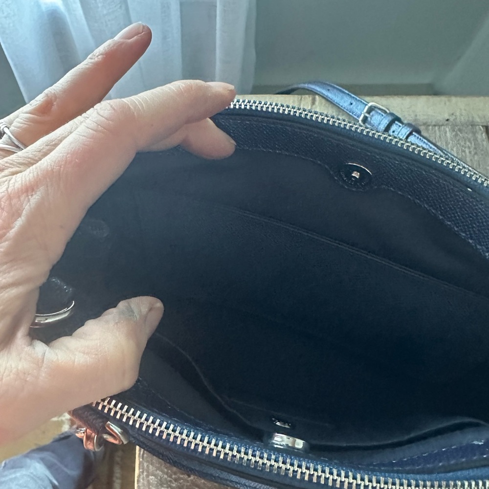 Coach Mini Christie Carryall satchel bag in metallic blue LIKE NEW - Picture 4 of 11